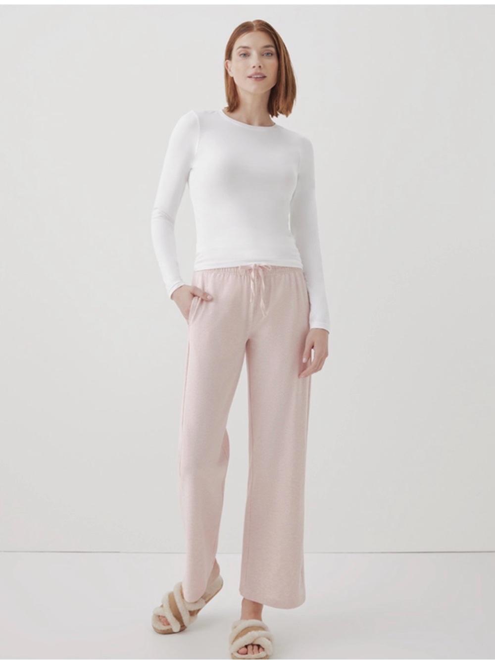 Pact New With Tags Light Pink Wide-Leg Lounge Pants